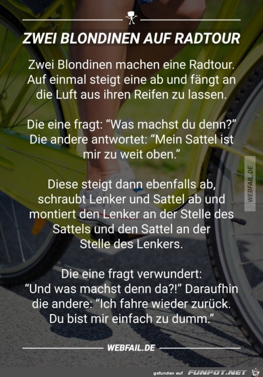 Zwei Blondinen auf Radtour