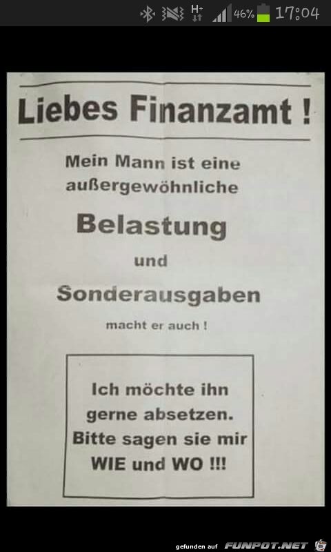 Liebes Finanzamt Liebes Finanzamt