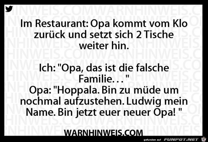 Opa im Restaurant