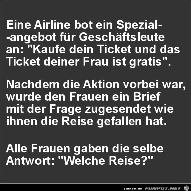 eine Airline bot ein Spezialangebot fr Geschftsleute an...