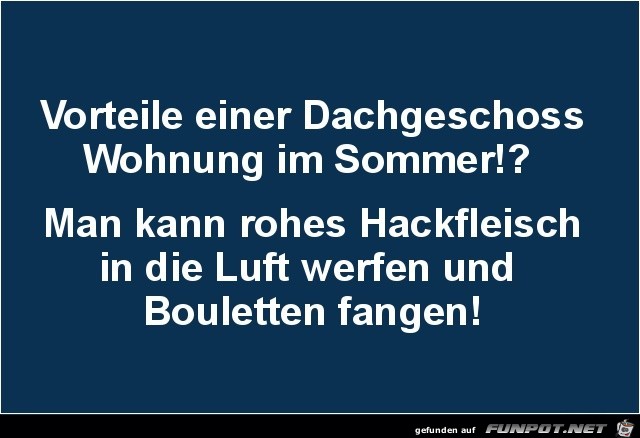 Vorteil einer Dachwohnung Vorteil einer Dachwohnung