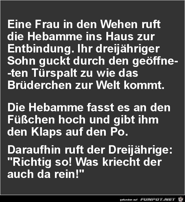 eine Frau in den Wehen.......