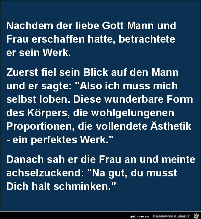 Nachdem der liebe Gott........