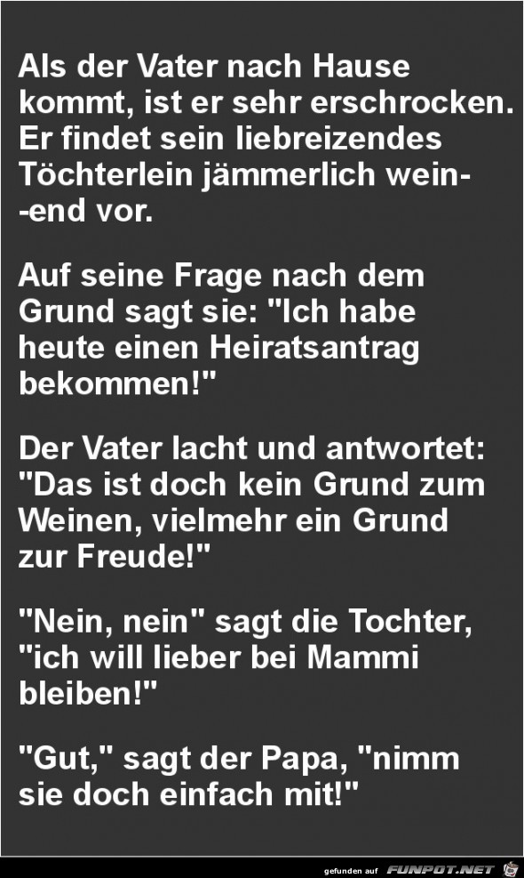 als der Vater nach Hause kommt......