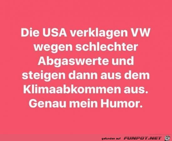 die USA verklagen VW ..........