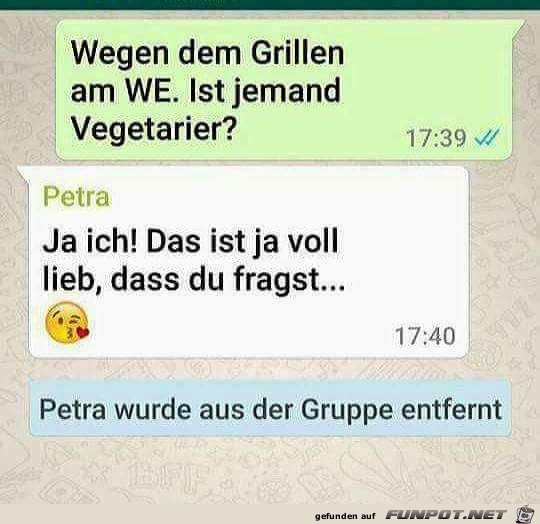 Vegetarier beim Grillen