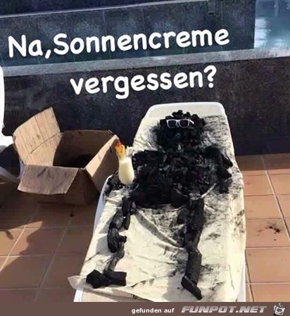 Zu lange in der Sonne gelegen Zu lange in der Sonne gelegen