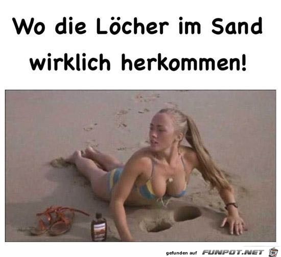 Wo die Löcher im Sand wirklich her kommen ! Wo die Löcher im Sand wirklich her kommen !