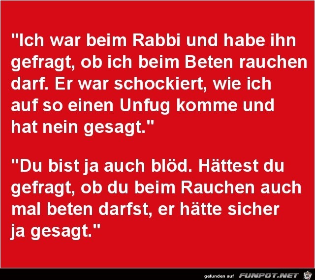 ich war bem Rabbi