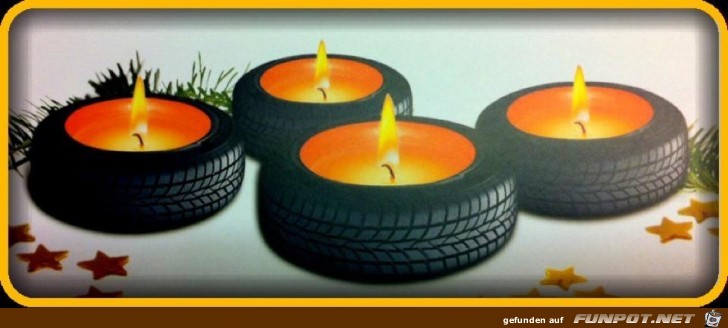 Adventskranz in Autowerkstatt Adventskranz in Autowerkstatt