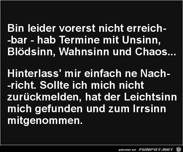 hab Termine.... hab Termine....
