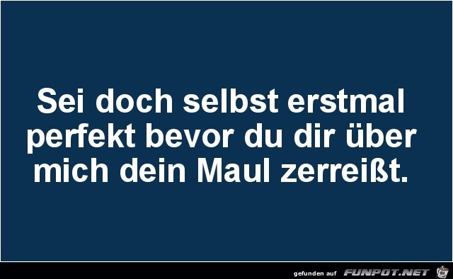 sei doch selbst erst mal perfekt........ sei doch selbst erst mal perfekt........