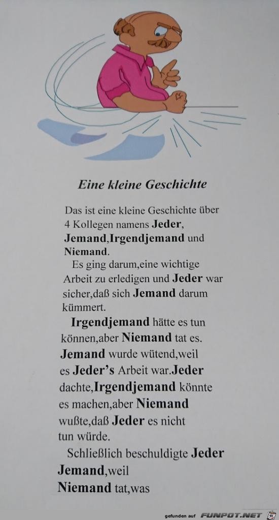 eine kleine Geschichte................