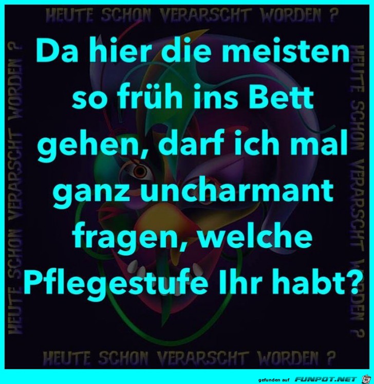 Wer geht früh ins Bett Wer geht früh ins Bett