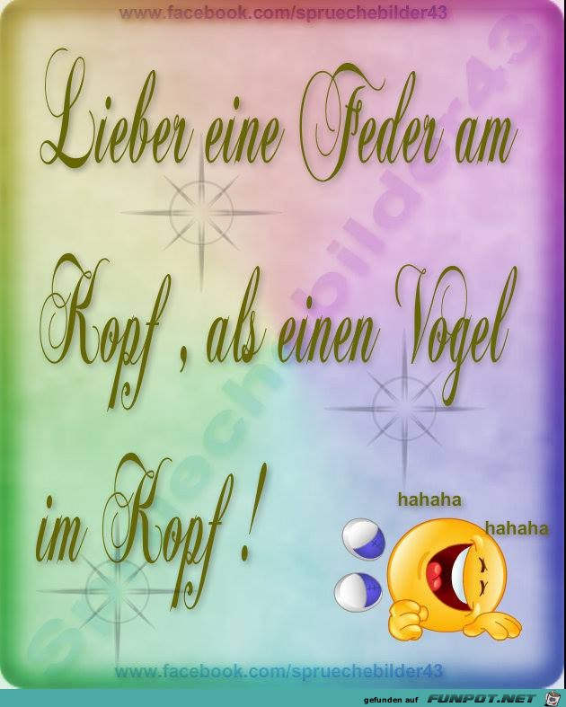 Liebe eine Feder am Kopf