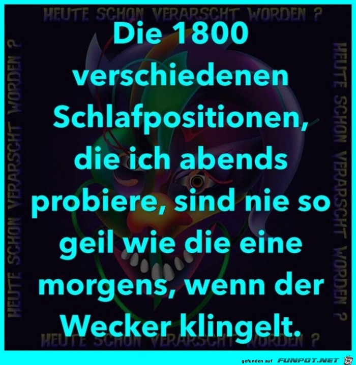 1800 verschiedene Schlafpositionen 1800 verschiedene Schlafpositionen
