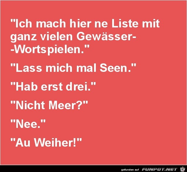 ich mach hier ne Liste..... ich mach hier ne Liste.....