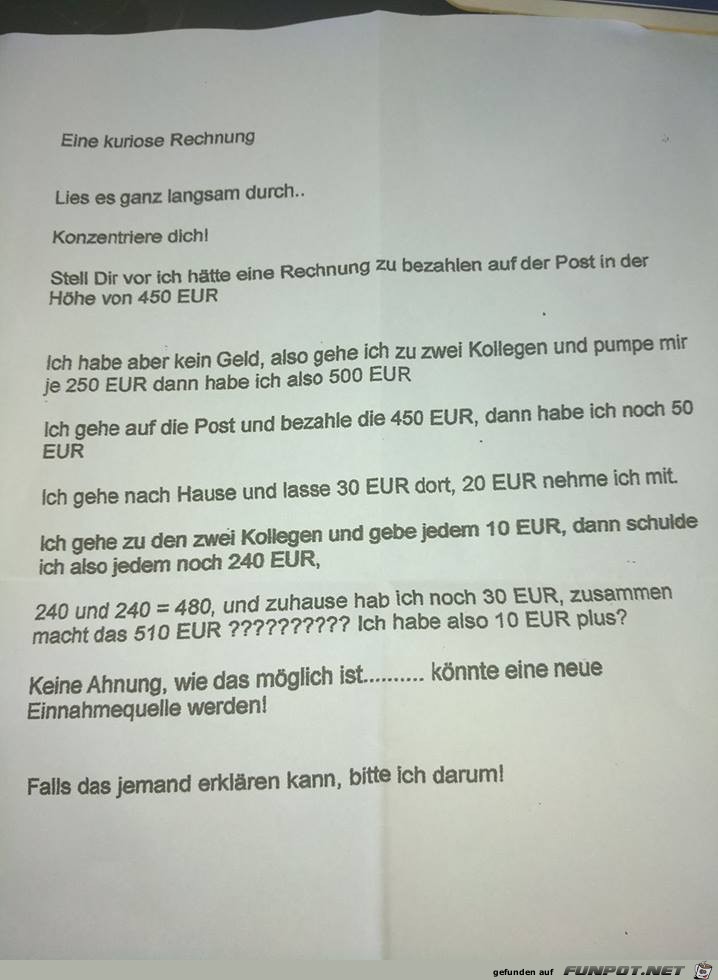 Kuriose Rechnung Kuriose Rechnung
