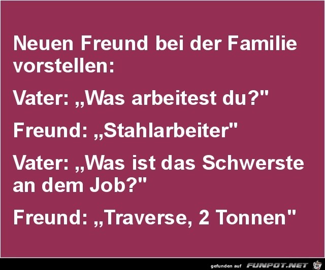 Neuen Freund bei der Familie vorstellen..