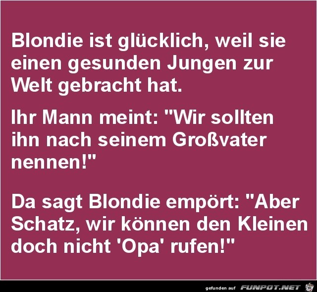 Blondie ist glcklich.....