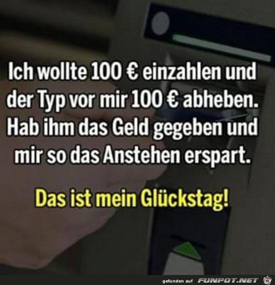 ich wollte 100 € einzahlen......... ich wollte 100 € einzahlen.........