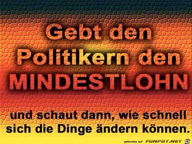 Mindestlohn für Politiker Mindestlohn für Politiker