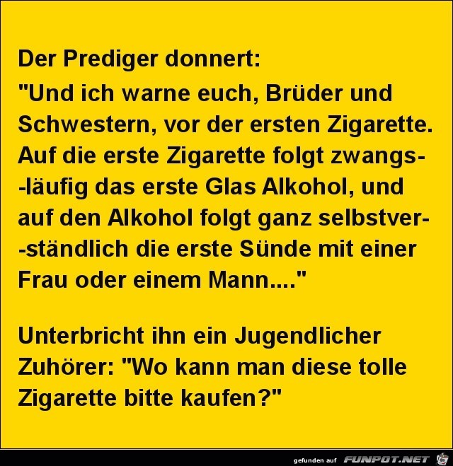 der Prediger donnert.......