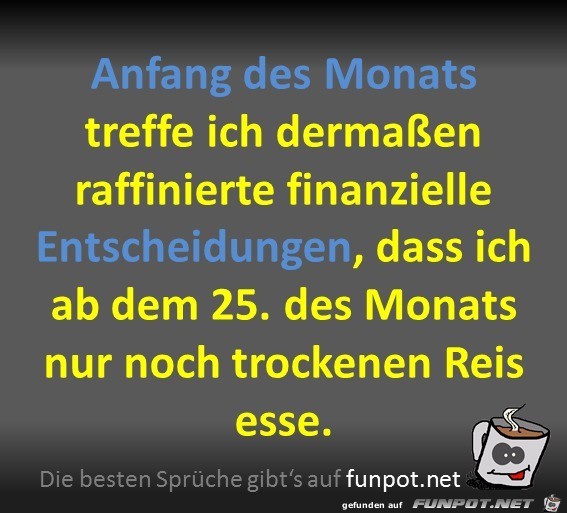 Anfang des Monats Anfang des Monats
