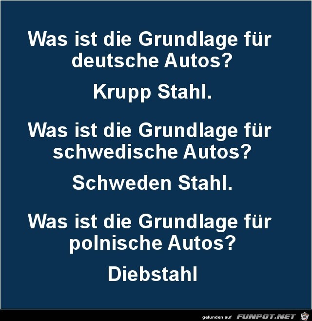 was ist die Grundlage fr deutsche Autos?.......