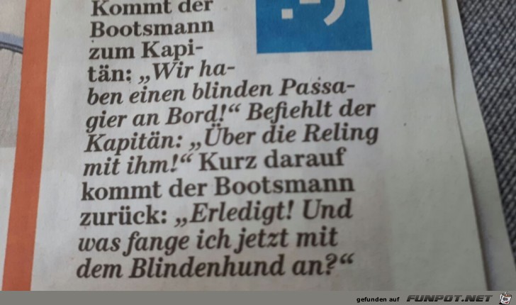 blinder Passagier