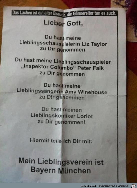 Lieber Gott...... Lieber Gott......