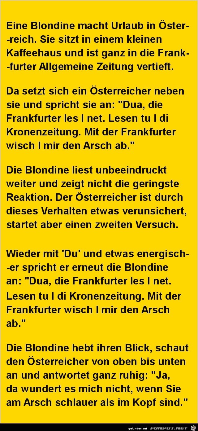 eine Blondine macht Urlaub........