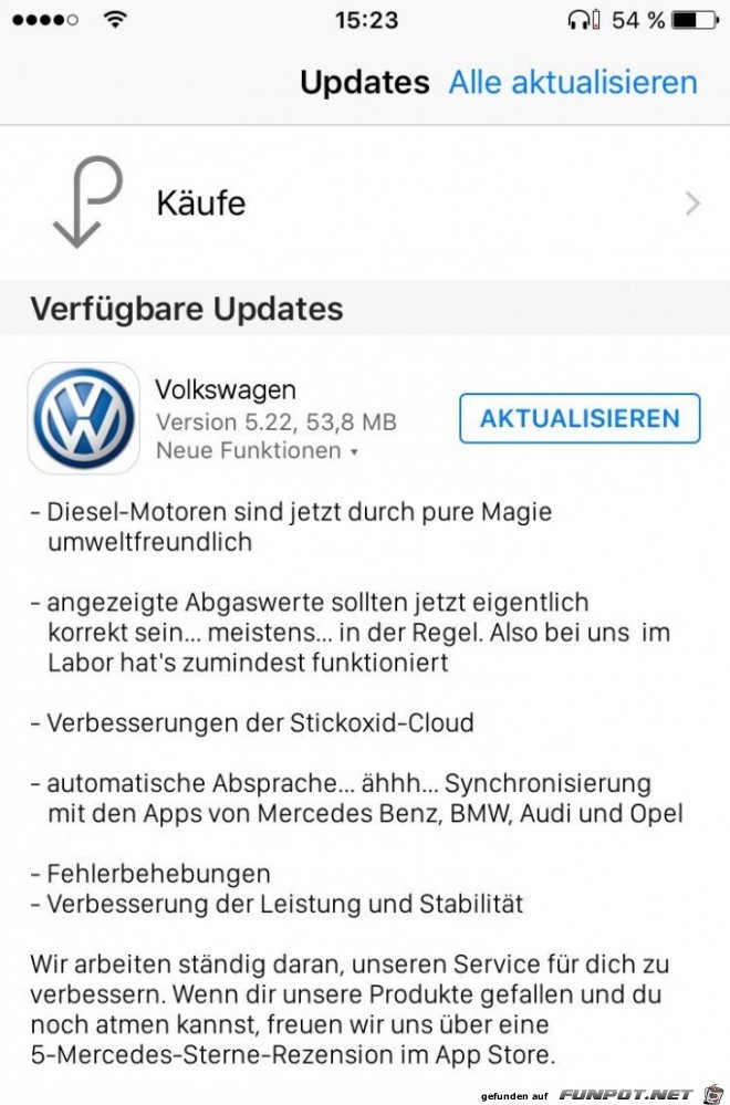 Im App Store ist gerade ein Update eingetroffen