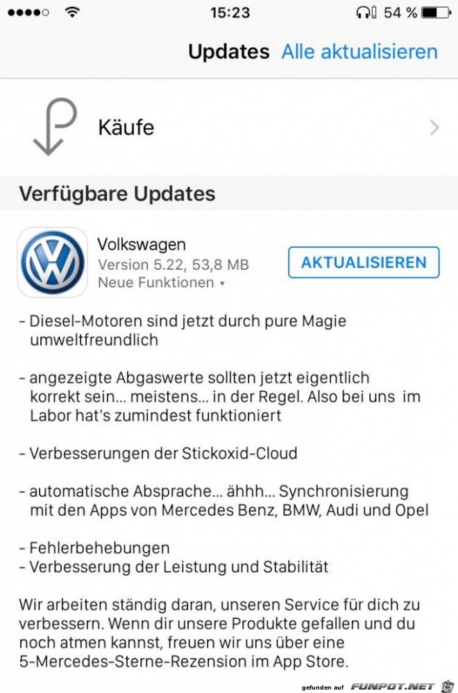 Im App Store ist gerade ein Update eingetroffen Im App Store ist gerade ein Update eingetroffen