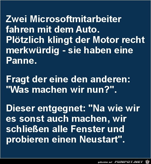 zwei Microsoftmitarbeiter fahren mit dem Auto.........