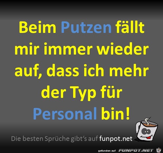 Beim Putzen