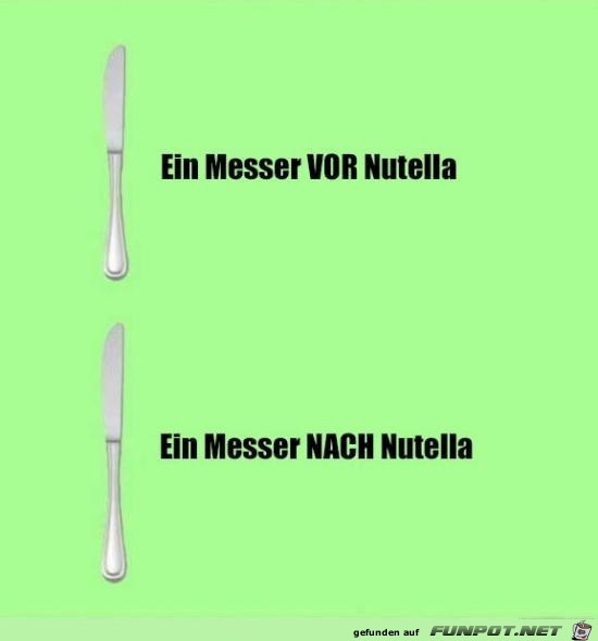 Messer und Nutella