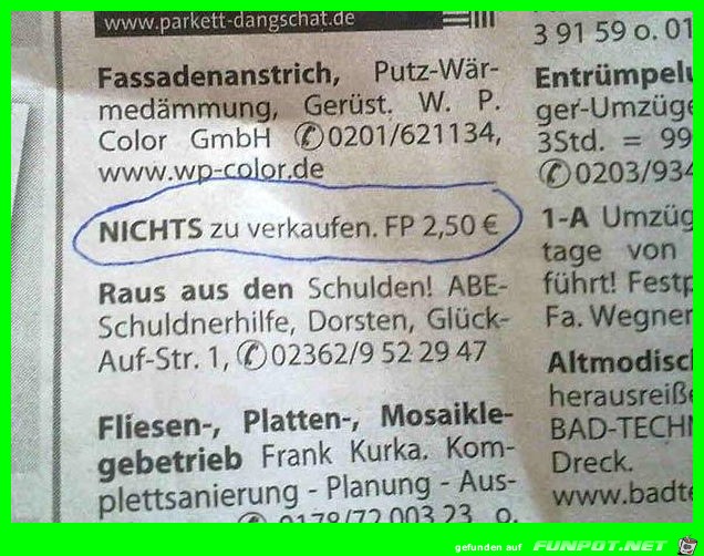 Sonderangebot Sonderangebot