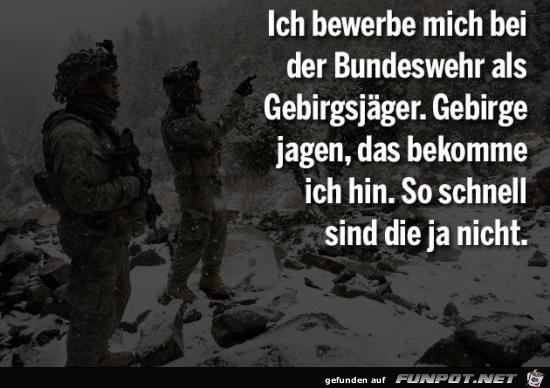ich bewerbe mich bei der Bundeswehr.......