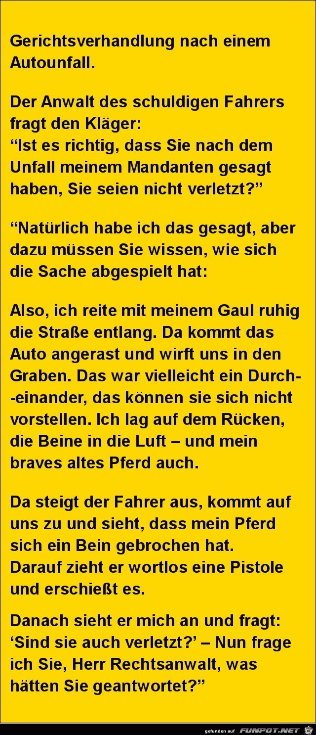 Gerichtsverhandlung nach einem Autounfall........ Gerichtsverhandlung nach einem Autounfall........