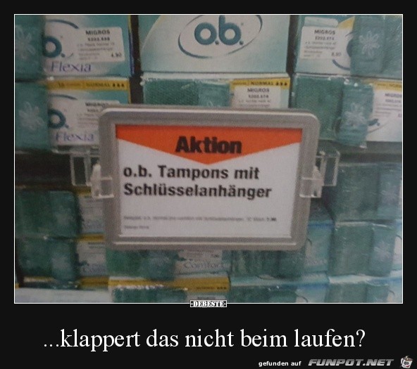 Tampons mit Schlsselanhnger