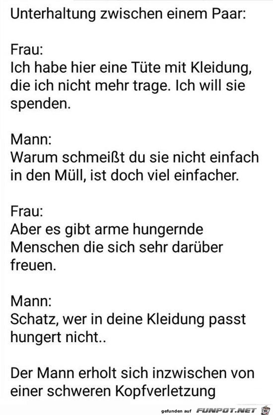 Unterhaltung zwischen einem Paar.......