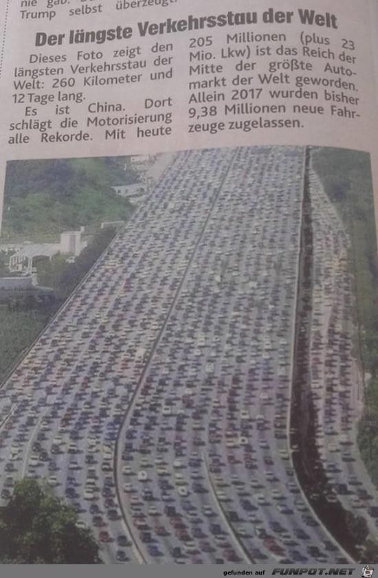 der längste Stau der Welt......... der längste Stau der Welt.........