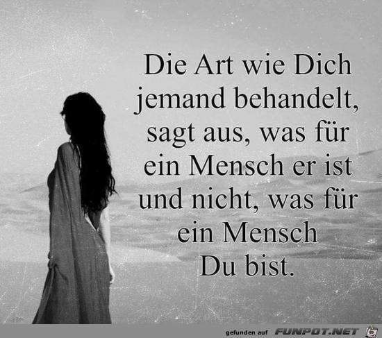 die Art, wie dich jemand behandelt.......... die Art, wie dich jemand behandelt..........