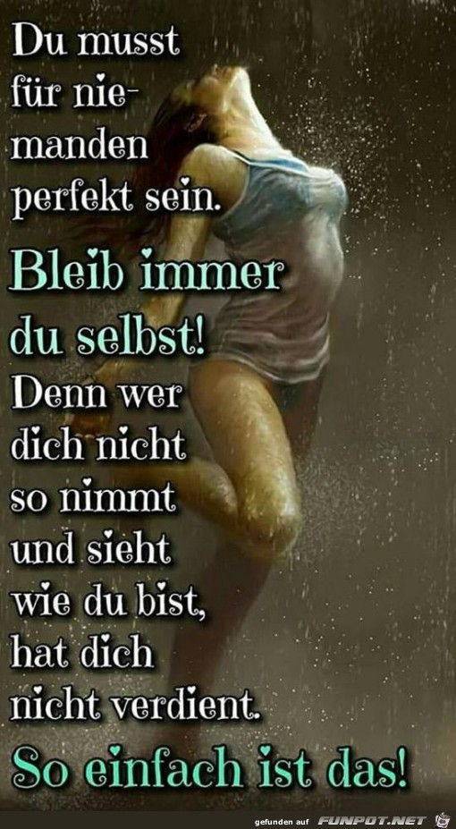 du musst für niemanden perfekt sein...... du musst für niemanden perfekt sein......