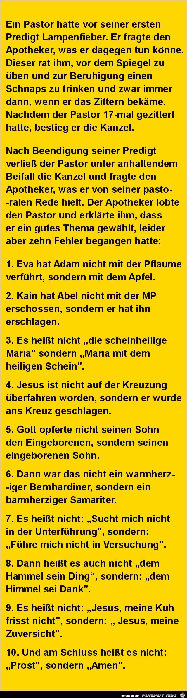 ein Pastor hat Lampenfiieber........ ein Pastor hat Lampenfiieber........