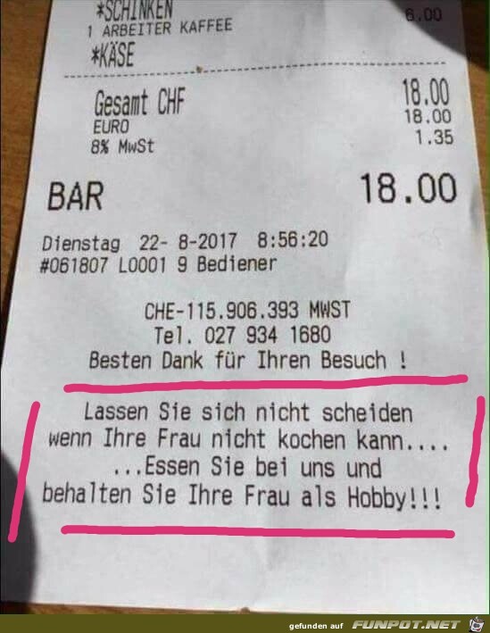 Lustiger Hinweis Lustiger Hinweis