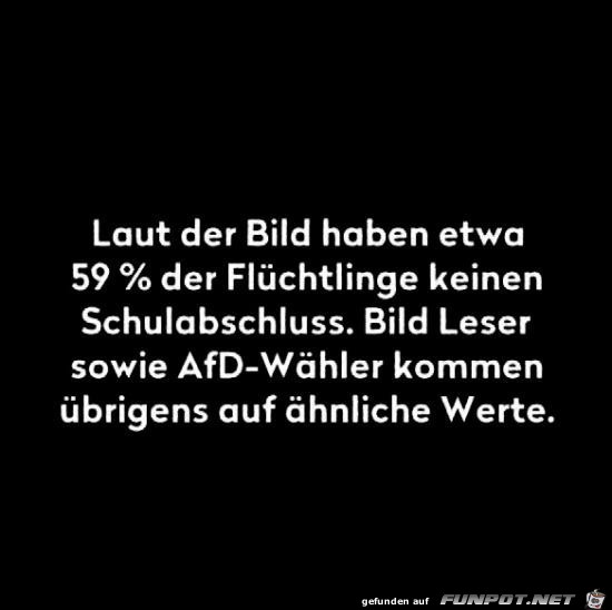 laut der Bild haben etwa51% der Flüchtlinge......... laut der Bild haben etwa51% der Flüchtlinge.........