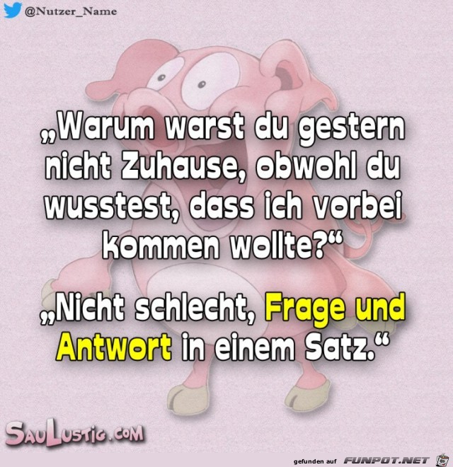 Warum warst Du gestern nicht Zuhause Warum warst Du gestern nicht Zuhause