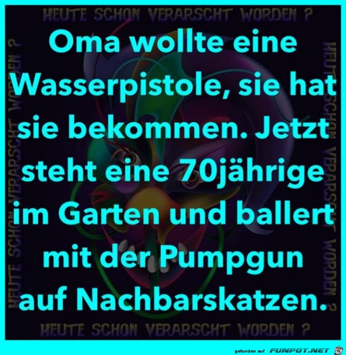 Oma und die Wasserpistole